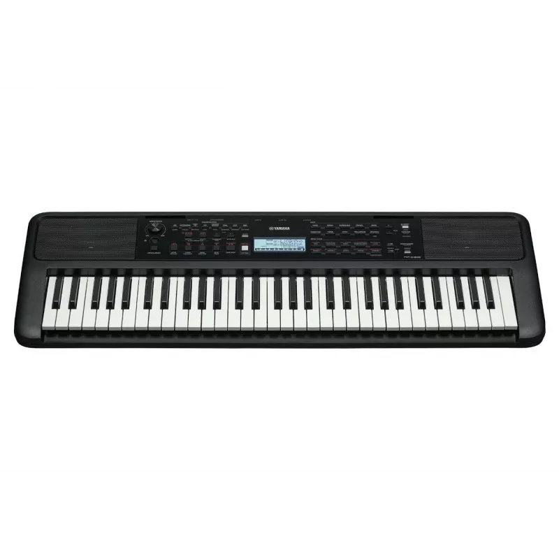 Teclado YAMAHA PSR-E383 — Teclado MIDI portátil de 61 teclas, ecrã LCD, USB, altifalantes incorporados, a pilhas (6), Preto