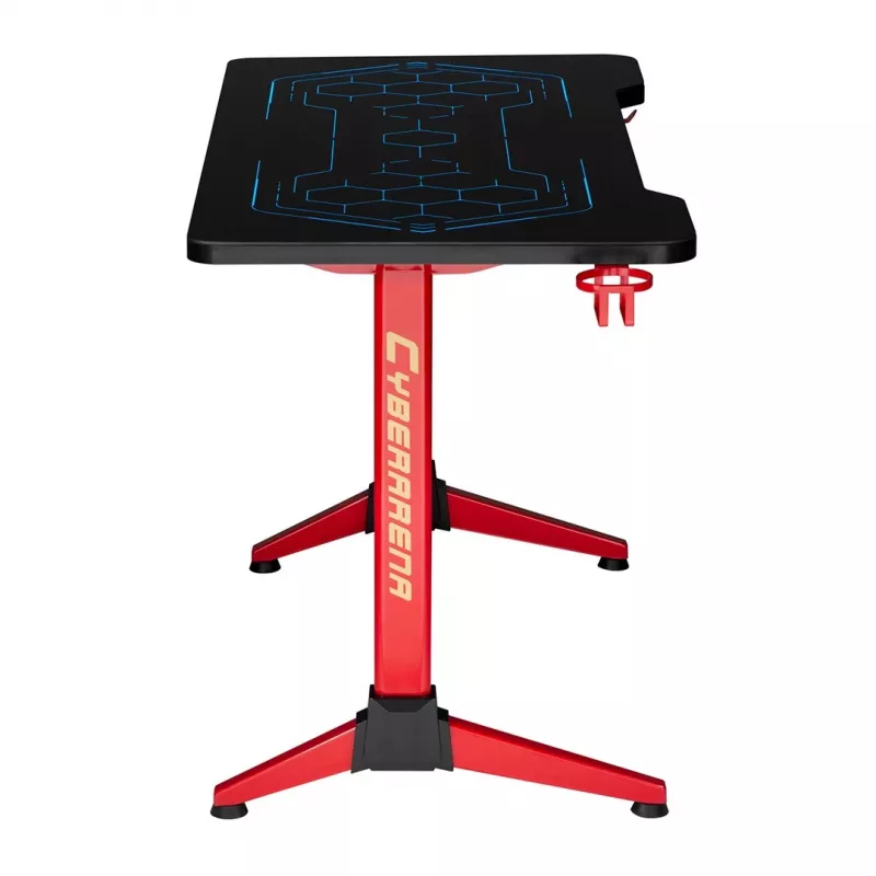 Secretária gaming MACLEAN RS163 RGB LED, grande superfície de trabalho, carga máx. 100 kg, altura máx. 760 mm