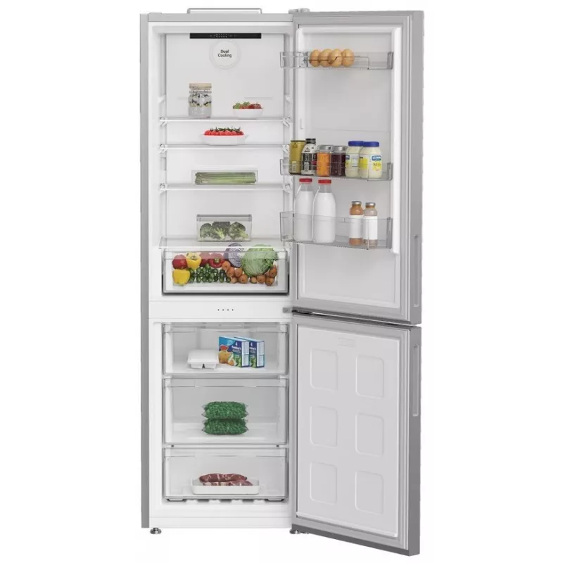 Frigorífico Indesit INK 25402 S4E | Compacto de livre instalação, No Frost, 249 L de refrigeração / 106 L de congelação, A 203,5 cm, classe energética E, 37 dB, prateado