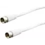 Cabo coaxial e p FA 25 solto 2,5 m, ficha F para ficha F, branco