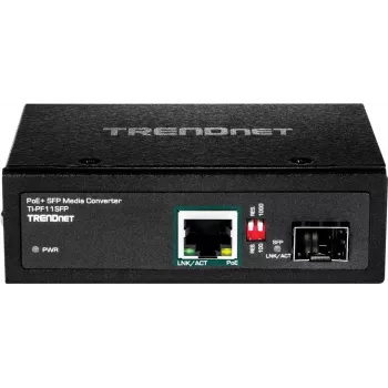 TRENDnet TI-PF11SFP - Conversor de suporte - GigE - 10Base-T, 100Base-TX, 1000Base-T - RJ-45 / SFP (mini-GBIC) - até 40 km (TI-PF11SFP)