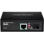 TRENDnet TI-PF11SFP - Conversor de suporte - GigE - 10Base-T, 100Base-TX, 1000Base-T - RJ-45 / SFP (mini-GBIC) - até 40 km (TI-PF11SFP)