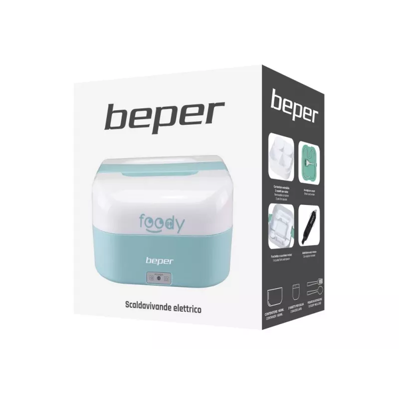 Beper BC.160A marmita elétrica aquecedora de refeições com adaptador para automóvel, 50 W