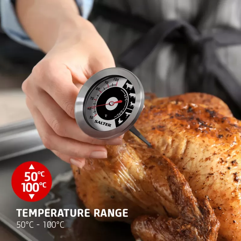 Termómetro analógico para carne Salter 512 SSCR aço inoxidável – sonda analógica para forno e grelhador