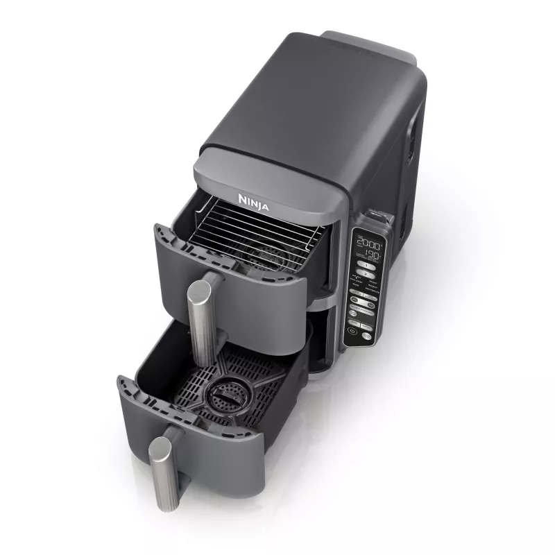Ninja Double Stack XL Fritadeira a ar quente 2 compartimentos com sonda de temperatura SmartCook 9,5 L SL451EU