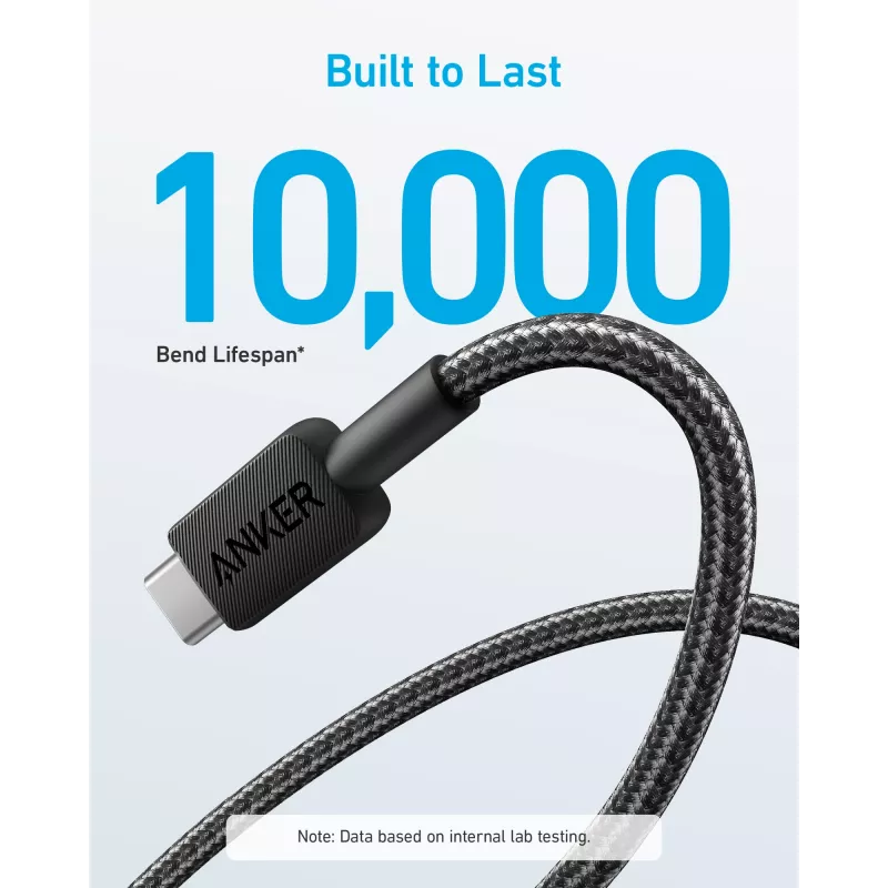 Cabo Anker Innovations 322 USB-A para USB-C nylon 1,8M preto - Cabo - Digital/Dados