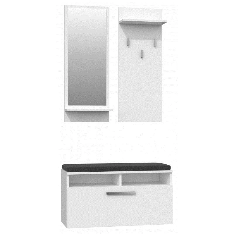 Armário de entrada Topeshop GAR RIVA BIEL branco 1 porta de abrir