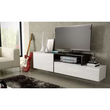 Móvel de TV Cama SIGMA 3 180 branco/branco brilhante + preto