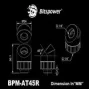 Conector rotativo de 45° BitsPower Artemis — preto mate