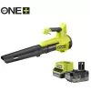 Soprador de folhas sem fio ONE+ RY18BLB-140, 18 Volts, soprador de folhas verde/preto, bateria de iões de lítio 4,0 Ah