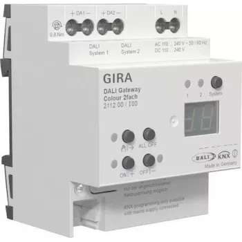 gira DALI Gateway Colour 2f REG KNX Secure – Gateway REG para controlo de iluminação DALI (Modelo 211200)