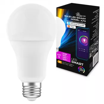 Lâmpada LED Extralink Smartlife E27 A70 2700–6500K Wi‑Fi 220–240V