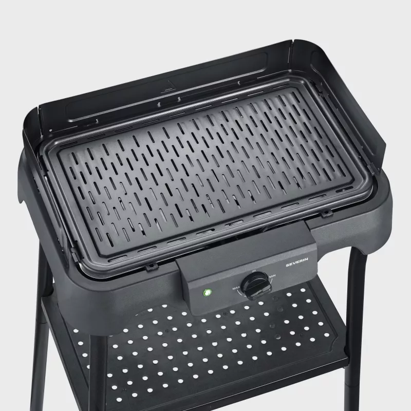 Grelhador elétrico de mesa SEVERIN PG 8596, 2000 W, grelha retangular, preto, botão rotativo