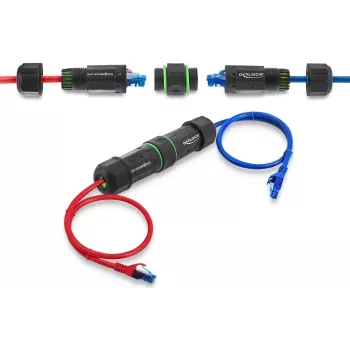 Cabo de rede Delock conector fêmea RJ45 a conector fêmea RJ45 Cat.6 M 90098