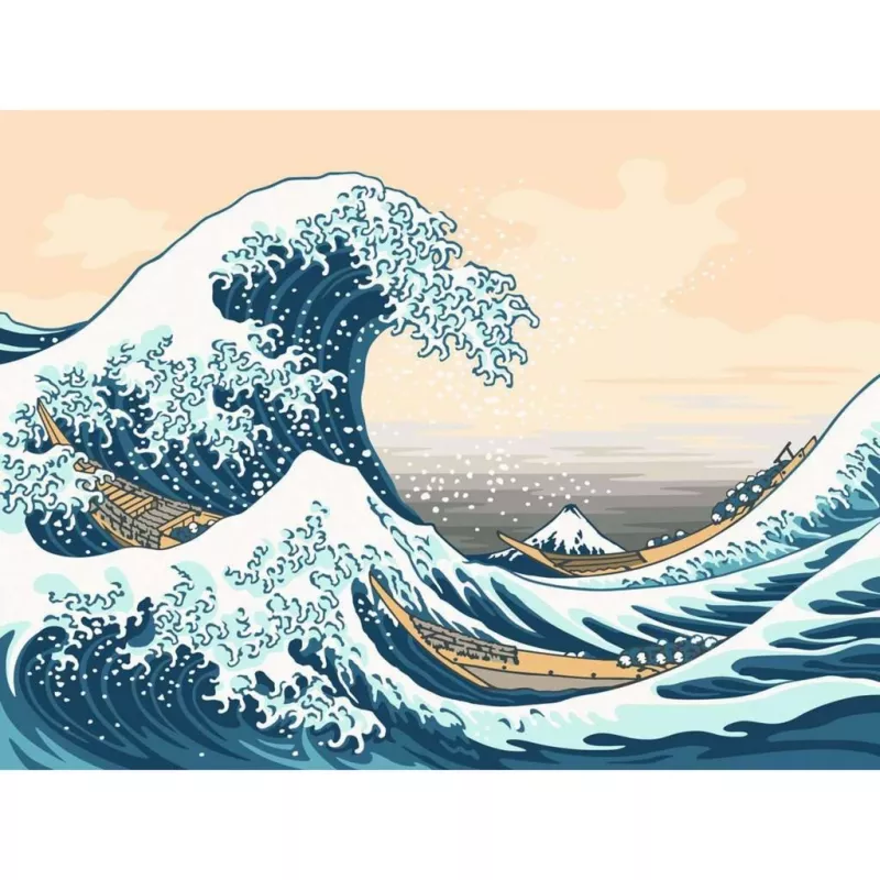 Conjunto de pintura Ravensburger CreArt ART Collection A Grande Onda Hokusai 23690 — Conjunto artístico de pintar por números