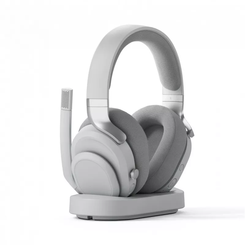 Headset Fractal Design Scape com fios & sem fios arco de cabeça música estação de carregamento Cinzento
