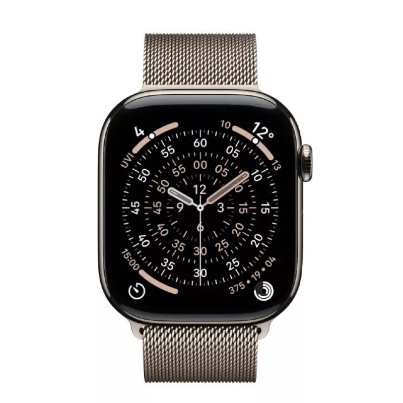 Apple Watch Series 11 GPS + Cellular 42mm caixa de titânio Natural com bracelete Milanese Loop Natural