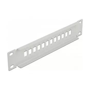 Patch panel de fibra ótica DeLOCK 10 polegadas 12 portas SC simplex LC duplex 1U cinzento