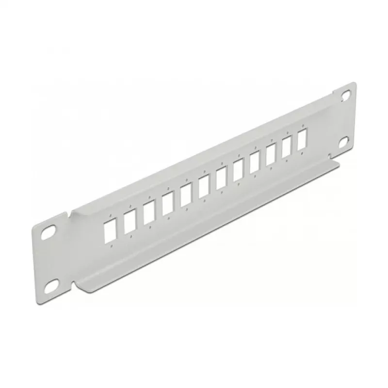 Patch panel de fibra ótica DeLOCK 10 polegadas 12 portas SC simplex LC duplex 1U cinzento