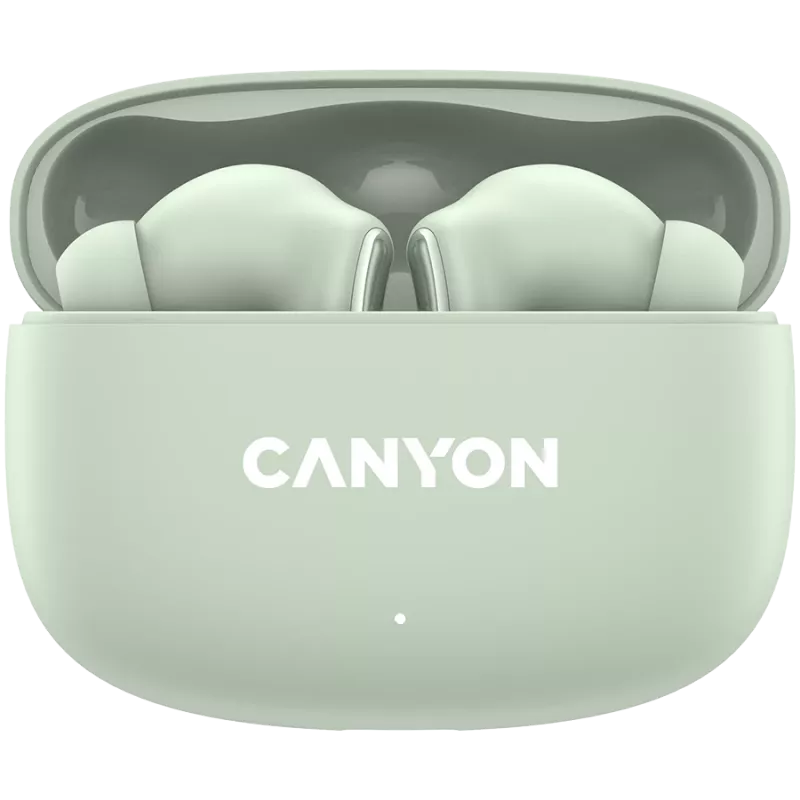 Auscultadores Canyon TWS-9 CNS-TWS9G – True Wireless – Bluetooth 5.4 – In-Ear – 6h + 30h de autonomia – estojo de carregamento USB-C – controlo tátil – verde