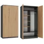 Top E Shop SD-90 ANT/ART KPL guarda-roupa para quarto, 2 portas, 7 prateleiras