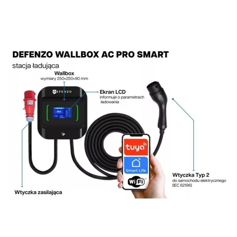 Wallbox DEFENZO Pro AC22 DEF1017 22 kW Type 2 carregador para veículos elétricos