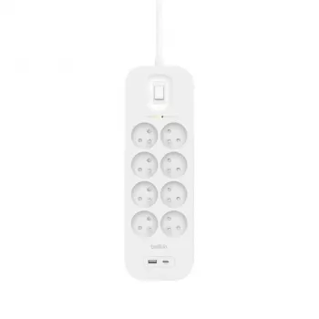 Proteção contra sobretensão Belkin SRB003CA2M 8 tomadas AC 900 J Branco 2 m