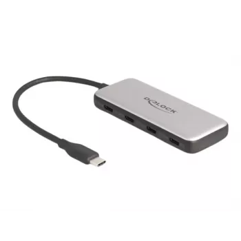 Hub USB 3.2 Gen 1 Type-C DeLOCK 64261 10000 Mbit/s preto cinzento
