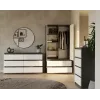 Guarda-roupa top e shop MALWA SS-90, 90×180×50 cm, estrutura antracite, portas de batente brancas, 2 gavetas, laminado 16 mm