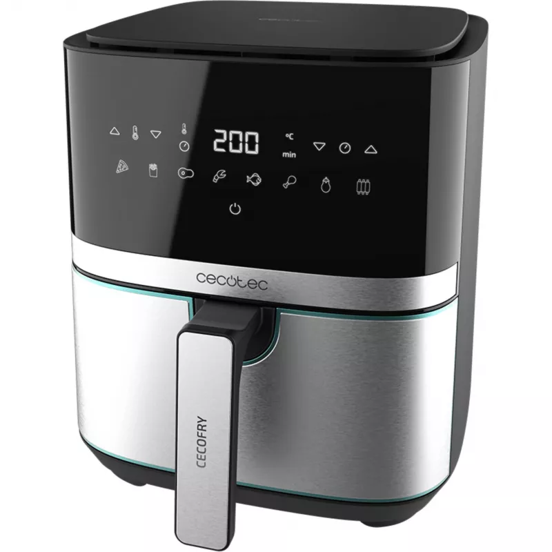 Fritadeira de ar quente CECOTEC Cecofry Full Inox Pro 5500 Pro com acessórios
