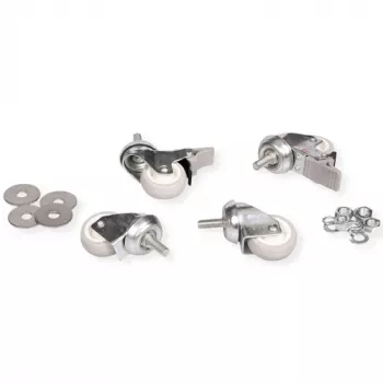 Rodízios giratórios para armário de parede ROLINE, caixa de aço, capacidade de carga 250 kg, pack de 4