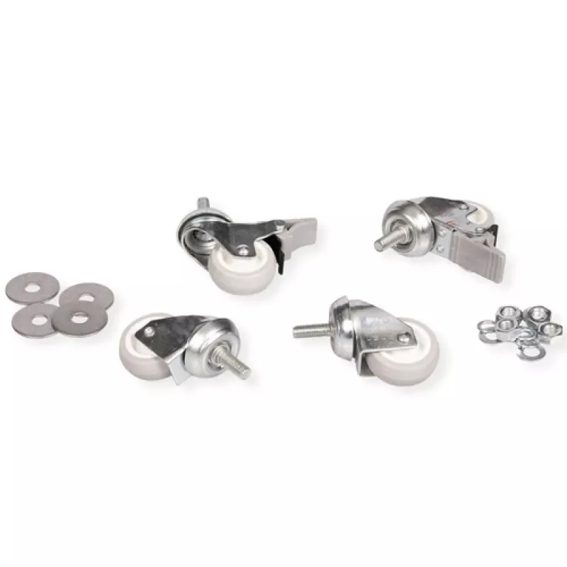 Rodízios giratórios para armário de parede ROLINE, caixa de aço, capacidade de carga 250 kg, pack de 4