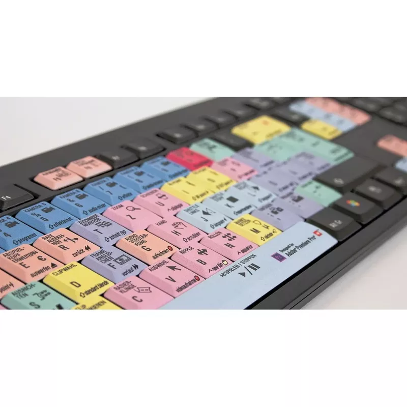 Teclado Logickeyboard Adobe Premiere Pro CC QWERTZ alemão multicolor