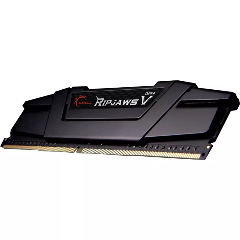 DIMM 16 GB DDR4-3200 (2x 8 GB) Dual-Kit, memória RAM preta, F4-3200C16D-16GVKB, Ripjaws V, INTEL XMP