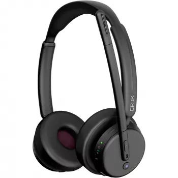 Epos Impact 500, Headset bináurico (bilateral), Bluetooth ANC, certificado MS Teams, incl. dongle USB-C com adaptador USB-A