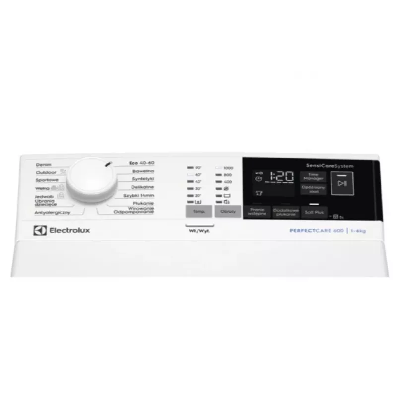 Máquina de lavar de carga superior Electrolux EW6TN4062P, 6 kg, 1000 rpm, 40 L/ciclo, 890x400x600 mm, branco