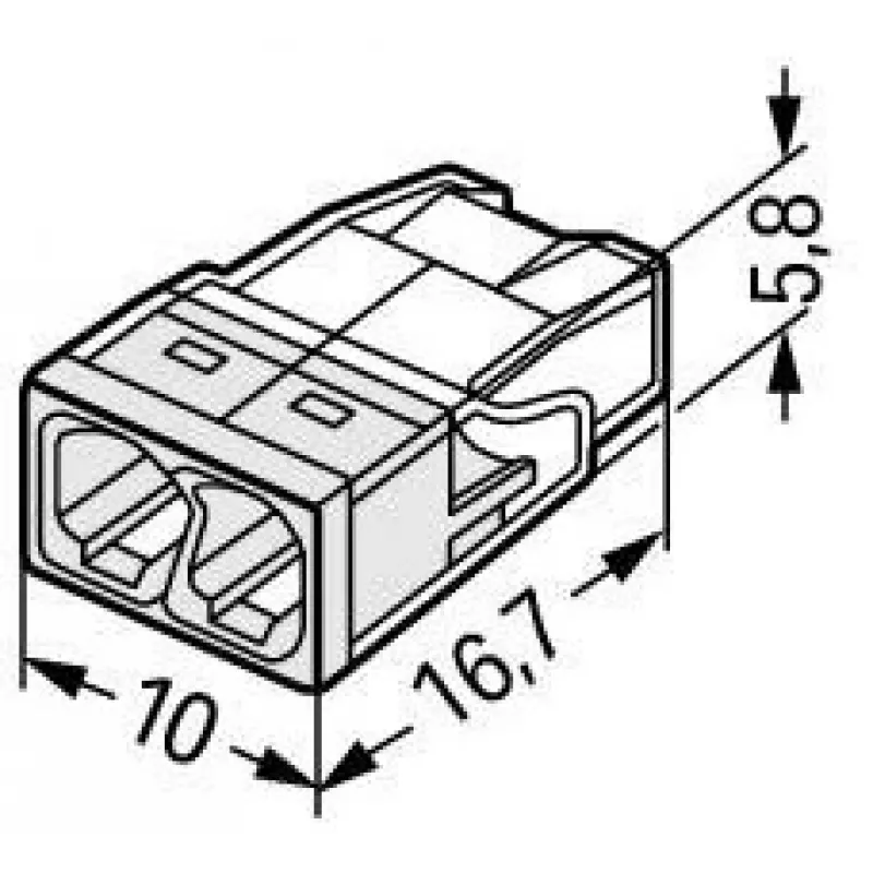 Wago 2273-202 conector/separador de cabos transparente, branco
