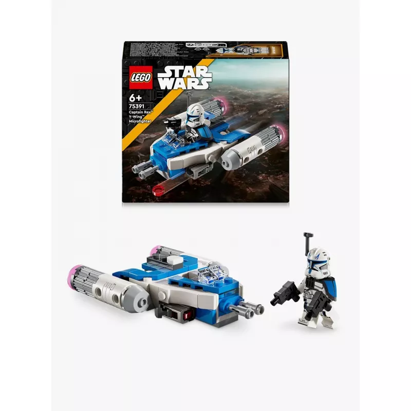 LEGO Star Wars Captain Rex Y-Wing Microfighter Peça de colecionador – Brinquedo de nave espacial das Guerras Clônicas com uma minifigura de personagem para meninos a partir dos 6 anos