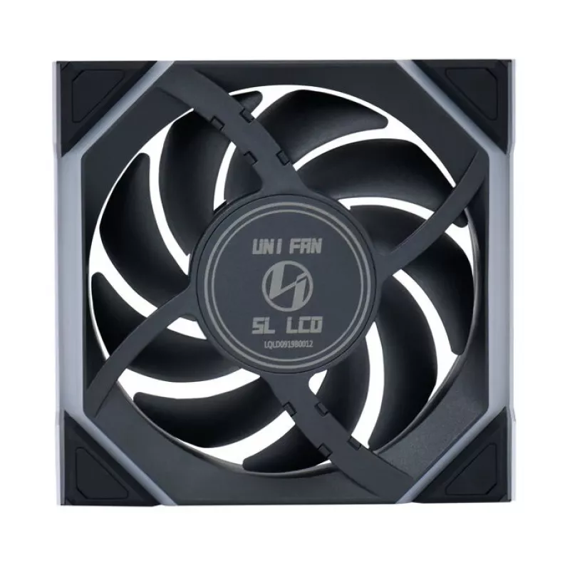 Lian Li UNI FAN SL Wireless LCD 120 12RSLLCD1W1B Reverse Blade ventoinha de caixa, 120 mm, ARGB, PWM, preta