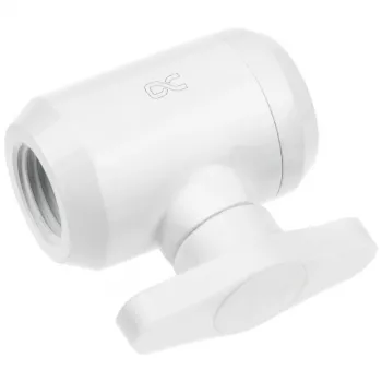 Alphacool Eiszapfen válvula de esfera de 2 vias, G1/4, branco