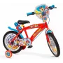Bicicleta infantil Toimsa 16 polegadas Paw Patrol vermelha modelo 1678, rodas de 16 polegadas, mudanças de entrada