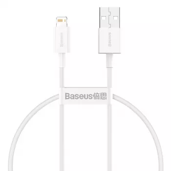 Cabo Baseus Superior Series USB para Lightning, 2,4A, 0,25m (branco)