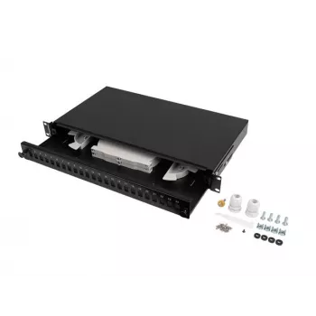 Patch panel de fibra ótica para rack 1U 24x SC/LC 19