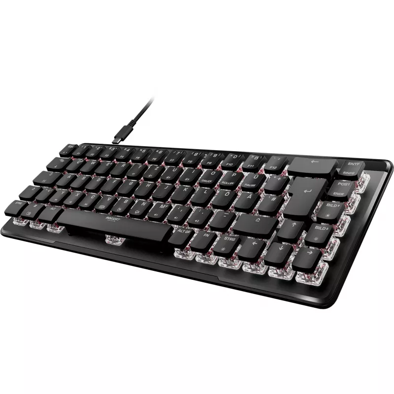Vulcan II Mini Air, teclado gaming preto, layout DE, TITAN II Optical Red