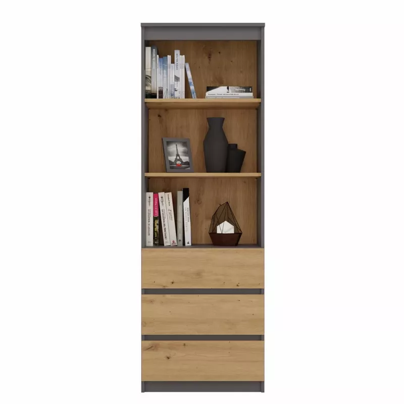 Estante de escritório Top e shop RS-60 ANT/ART KPL — 3 prateleiras, aglomerado, 600×350×1800 mm