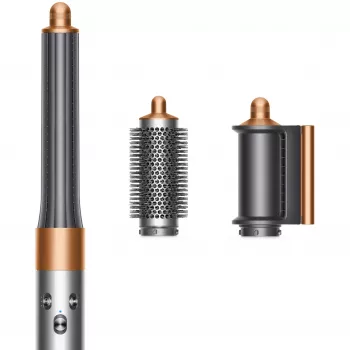Multistyler Dyson Airwrap Origin Warm Copper Nickel — multistyler, 1300 W, 3 níveis de calor/velocidade, base 360°, cabo de 2,675 m