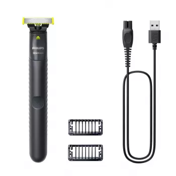 Máquina de barbear e aparador Philips OneBlade QP1424/10 — antracite, a pilhas, 30 min. de autonomia, pentes para barba