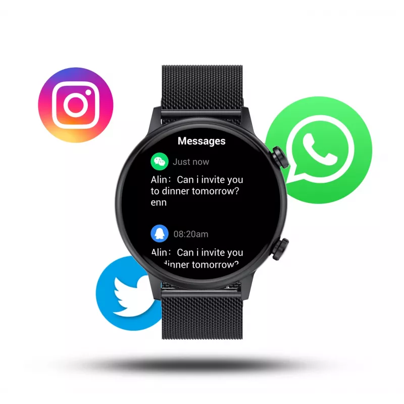 Smartwatch Manta Alexa Mini SWU502BK preto