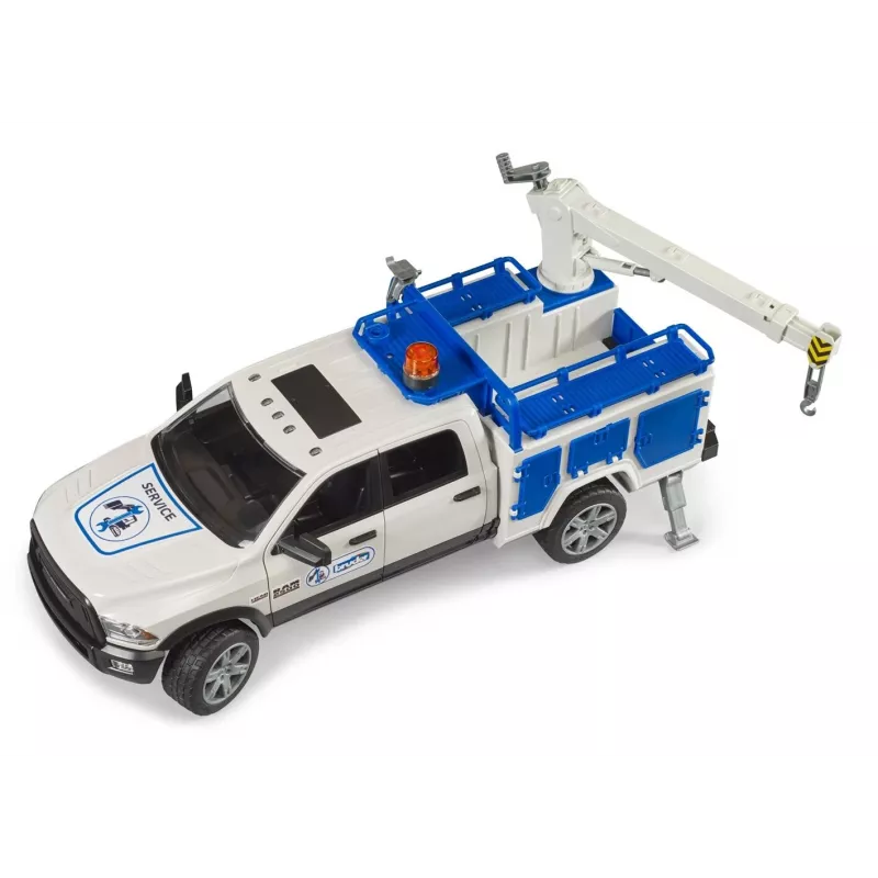 Carro Dodge RAM 2500 serviço com luz rotativa e grua BRUDER 02509