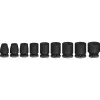 Conjunto de chaves de caixa para parafusadeira de impacto Bosch 3/8 polegadas, 9 peças, preto, padrão